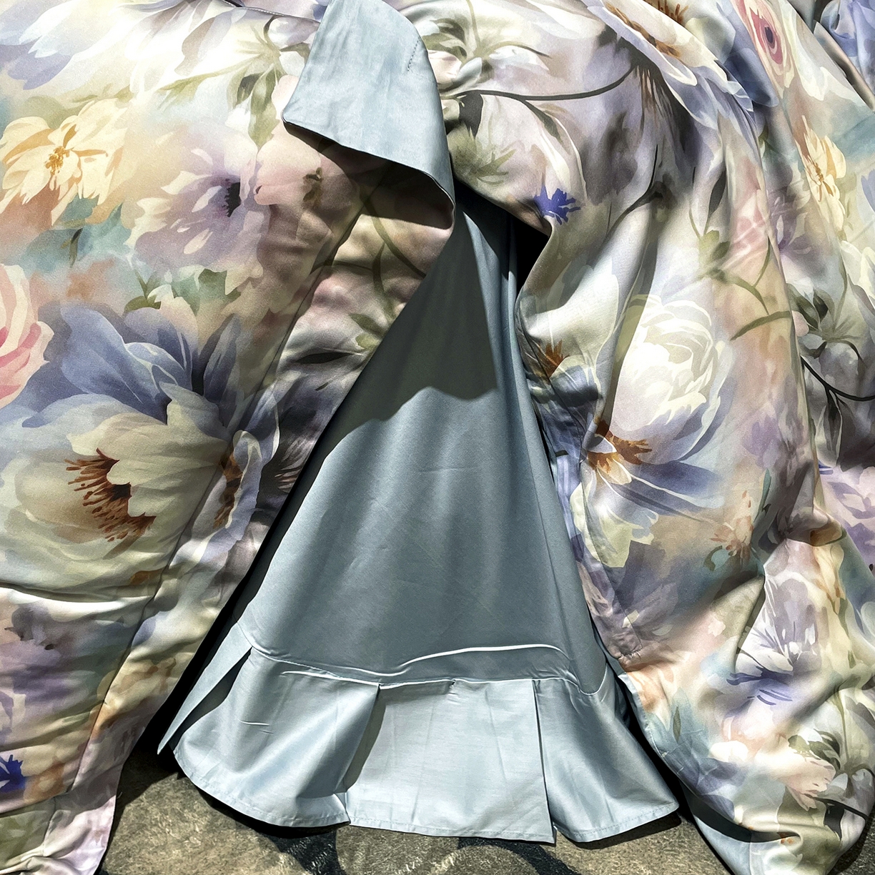 91家纺网 家纺一手货源 找家纺 大渔生活 2025新款贡缎长绒棉高品数码印花四件套 幻彩花眠