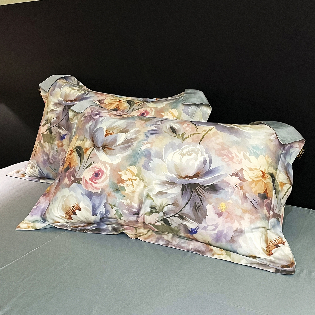 91家纺网 家纺一手货源 找家纺 大渔生活 2025新款贡缎长绒棉高品数码印花四件套 幻彩花眠