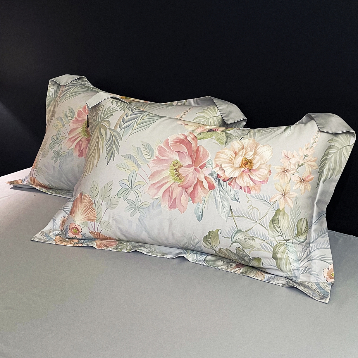 91家纺网 家纺一手货源 找家纺 大渔生活 2025新款贡缎长绒棉高品数码印花四件套 静若繁花