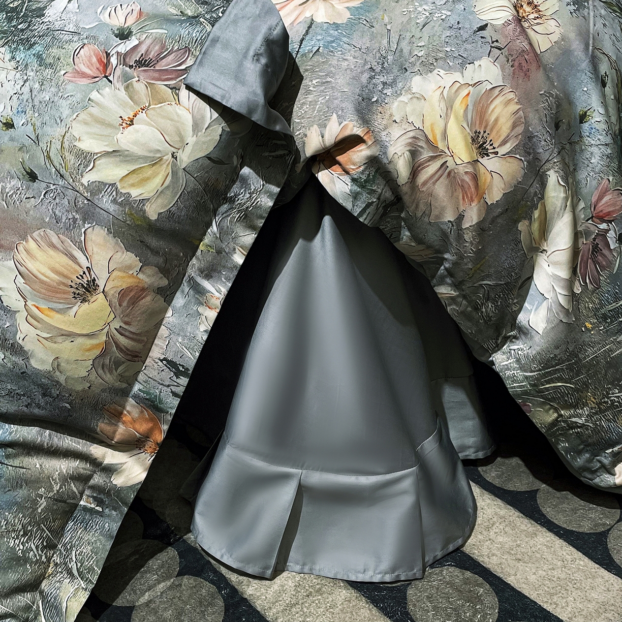 91家纺网 家纺一手货源 找家纺 大渔生活 2025新款贡缎长绒棉高品数码印花四件套 清梦花漪