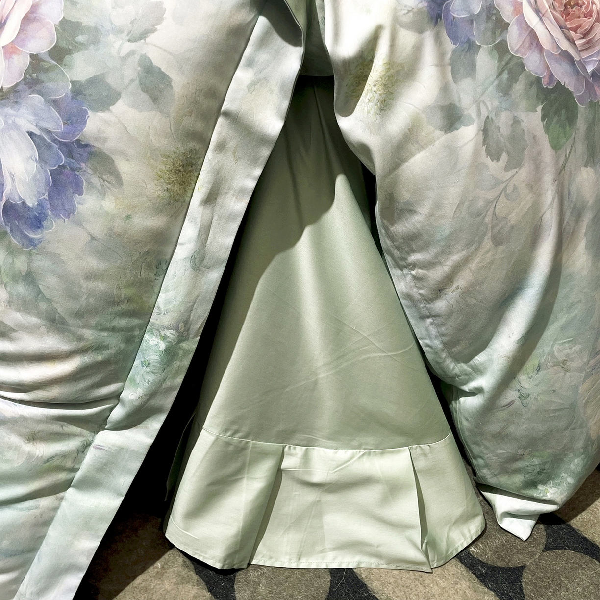 91家纺网 家纺一手货源 找家纺 大渔生活 2025新款贡缎长绒棉高品数码印花四件套 清柔花镜