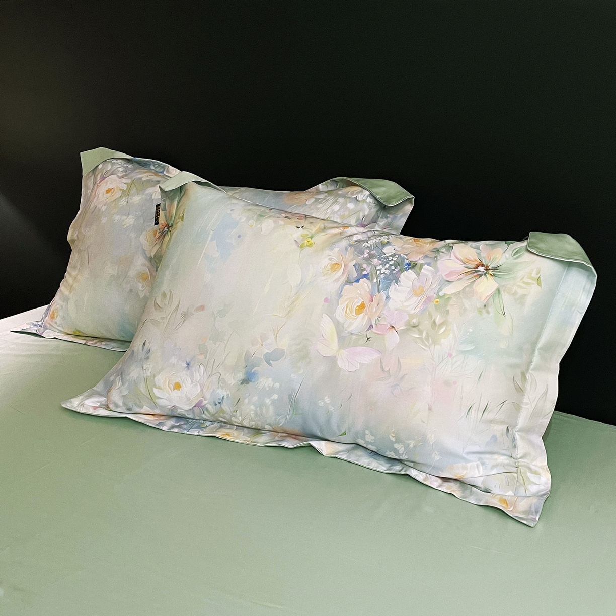 91家纺网 家纺一手货源 找家纺 大渔生活 2025新款贡缎长绒棉高品数码印花四件套 柔菌栀恋