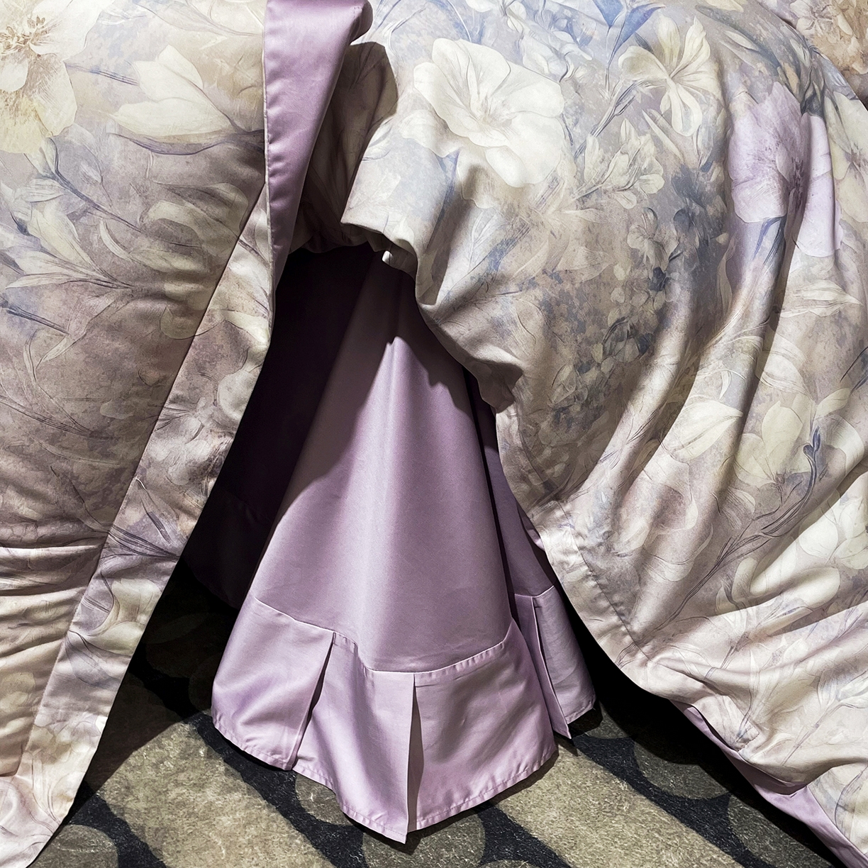 91家纺网 家纺一手货源 找家纺 大渔生活 2025新款贡缎长绒棉高品数码印花四件套 怡梦花韵