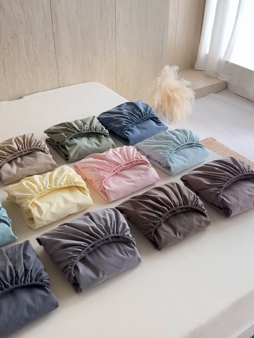 91家纺网 家纺一手货源 找家纺 （总）轩和家居 2025新款全棉高支旧感砂洗长绒棉单床笠