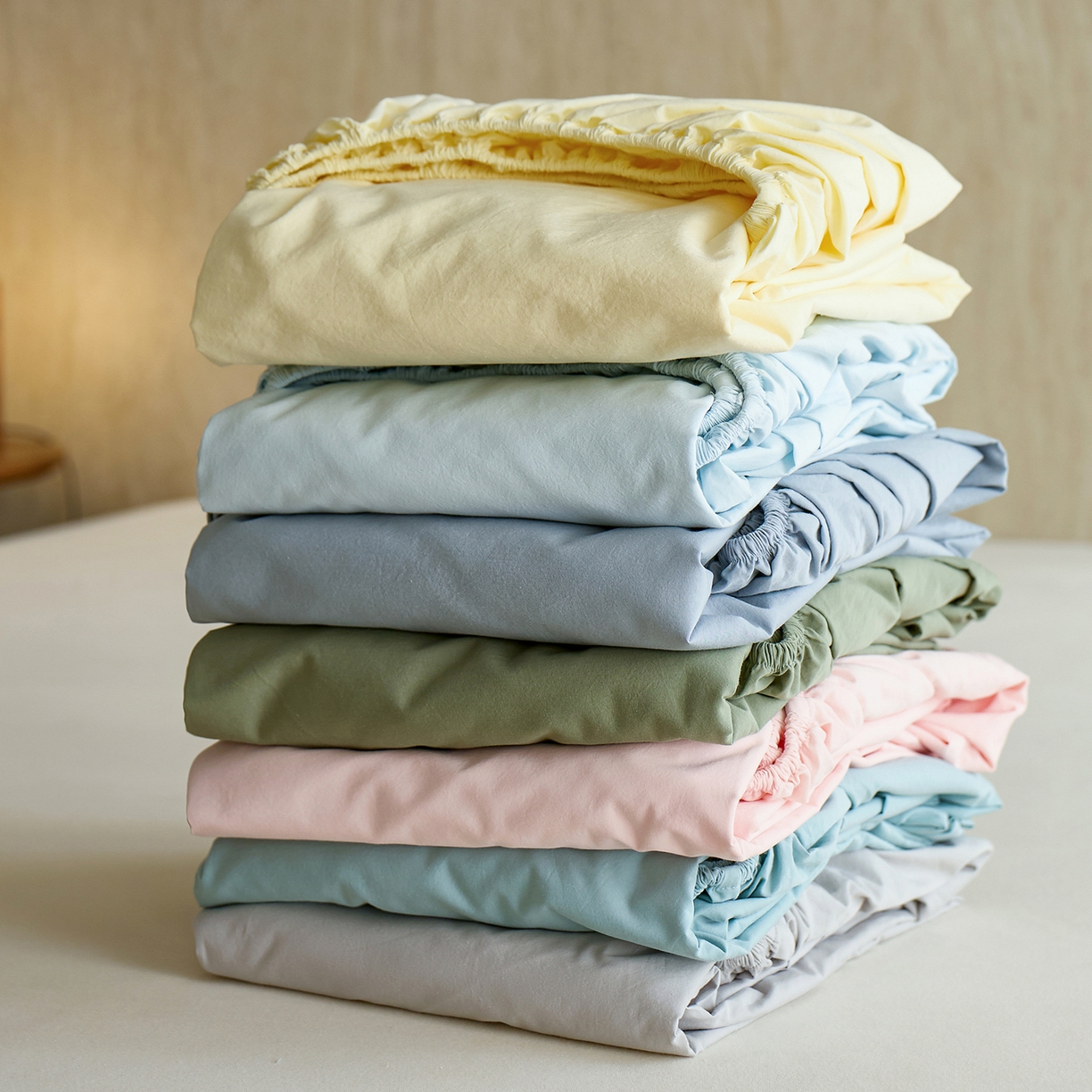 91家纺网 家纺一手货源 找家纺 （总）轩和家居 2025新款全棉高支旧感砂洗长绒棉单床笠