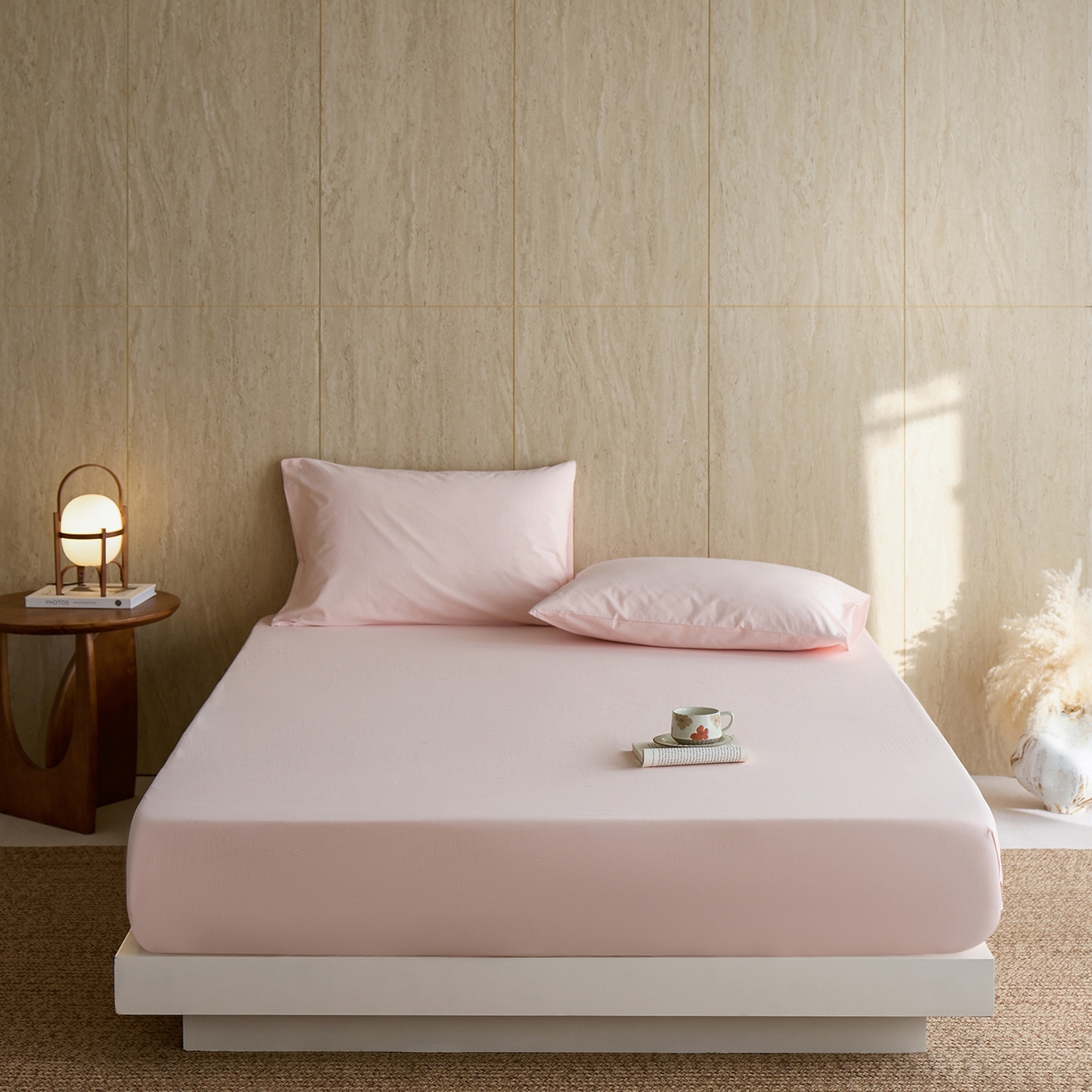 91家纺网 家纺一手货源 找家纺 （总）轩和家居 2025新款全棉高支旧感砂洗长绒棉单床笠