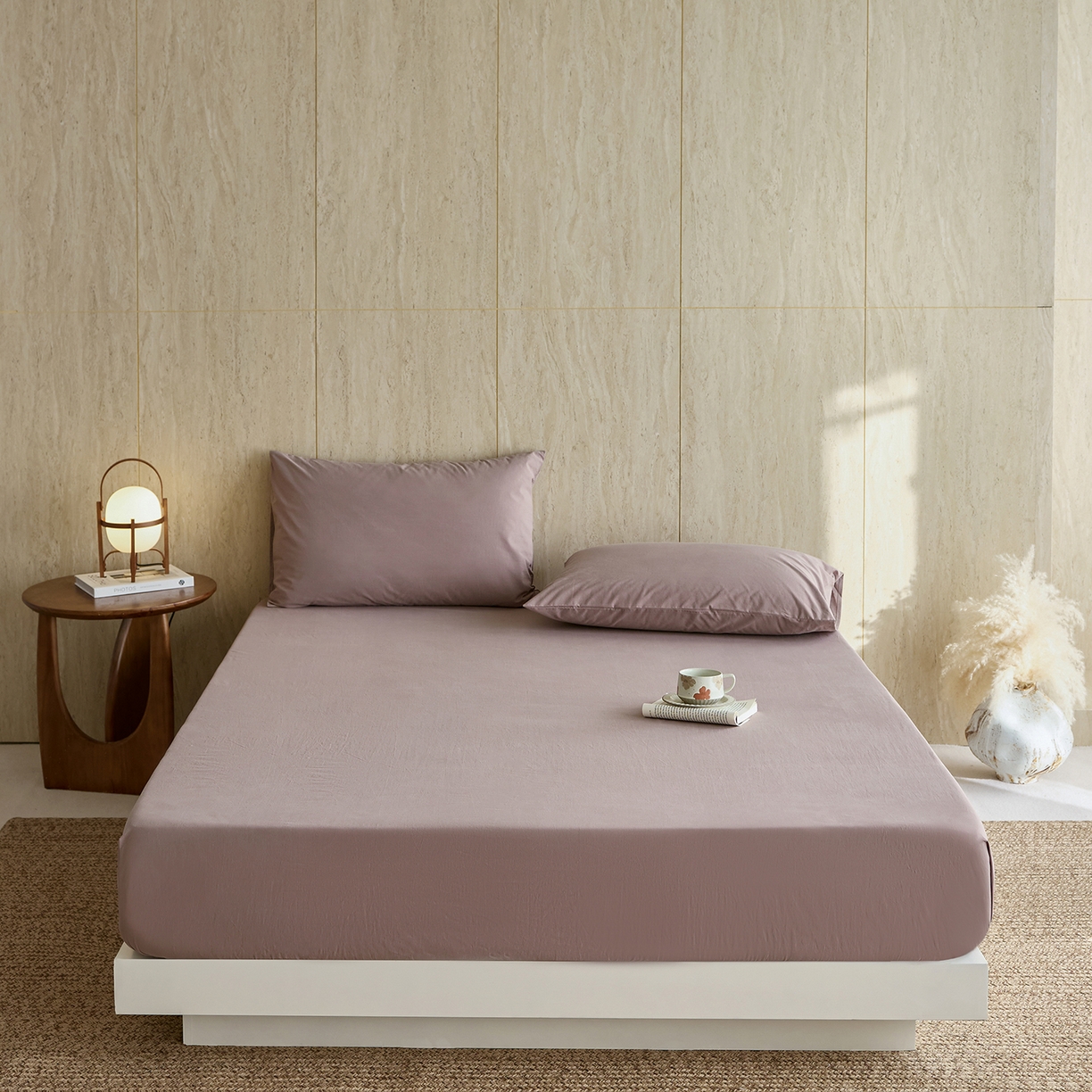 91家纺网 家纺一手货源 找家纺 （总）轩和家居 2025新款全棉高支旧感砂洗长绒棉单床笠