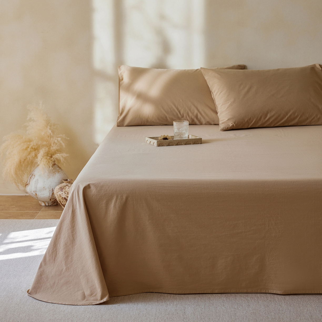 91家纺网 家纺一手货源 找家纺 （总）轩和家居 2025新款全棉高支旧感砂洗长绒棉单床单