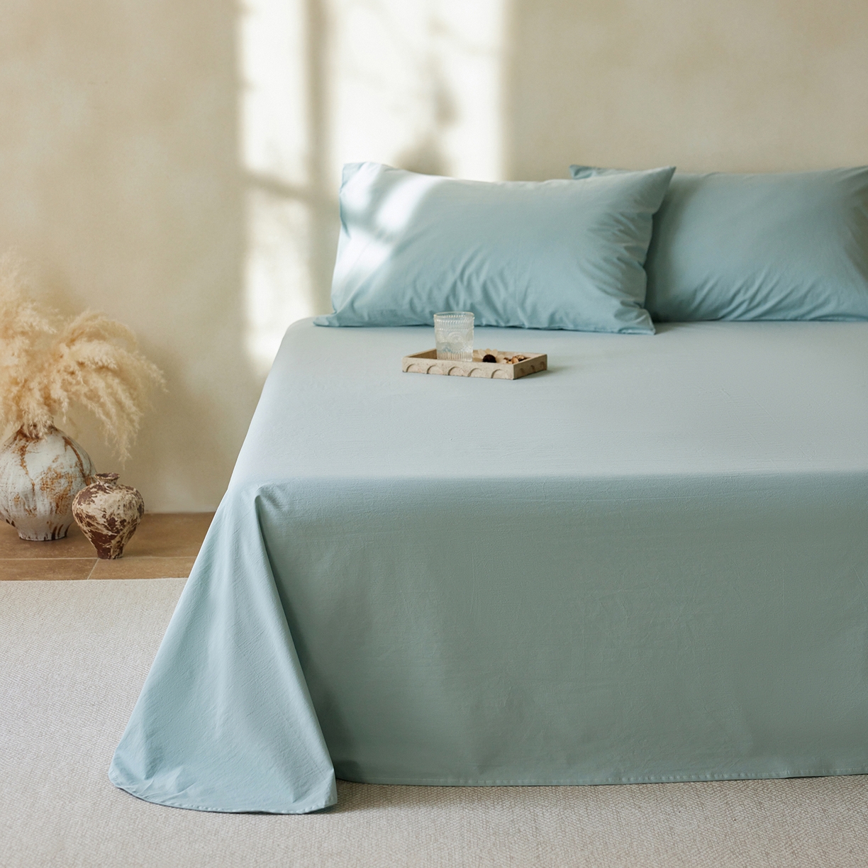 91家纺网 家纺一手货源 找家纺 （总）轩和家居 2025新款全棉高支旧感砂洗长绒棉单床单