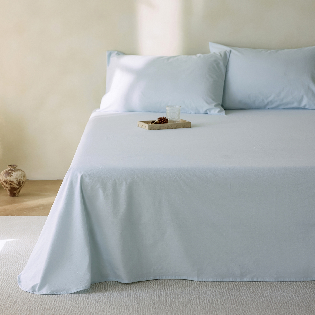 91家纺网 家纺一手货源 找家纺 （总）轩和家居 2025新款全棉高支旧感砂洗长绒棉单床单