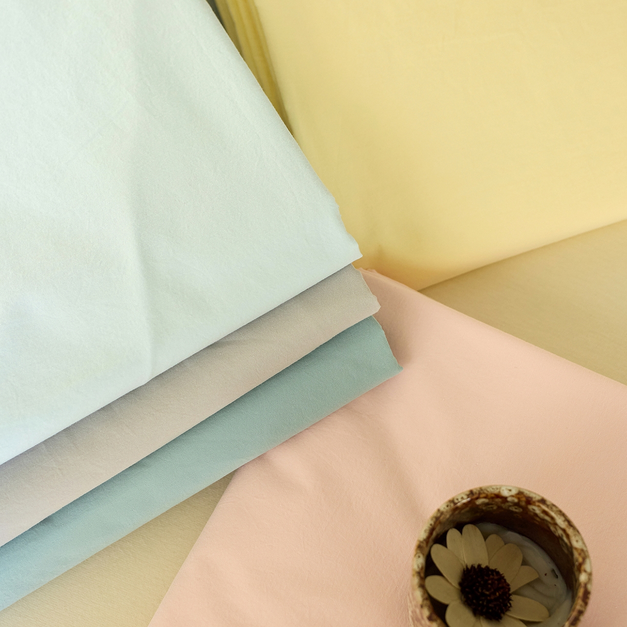 91家纺网 家纺一手货源 找家纺 轩和家居 2025新款全棉高支旧感砂洗长绒棉单床单 组合