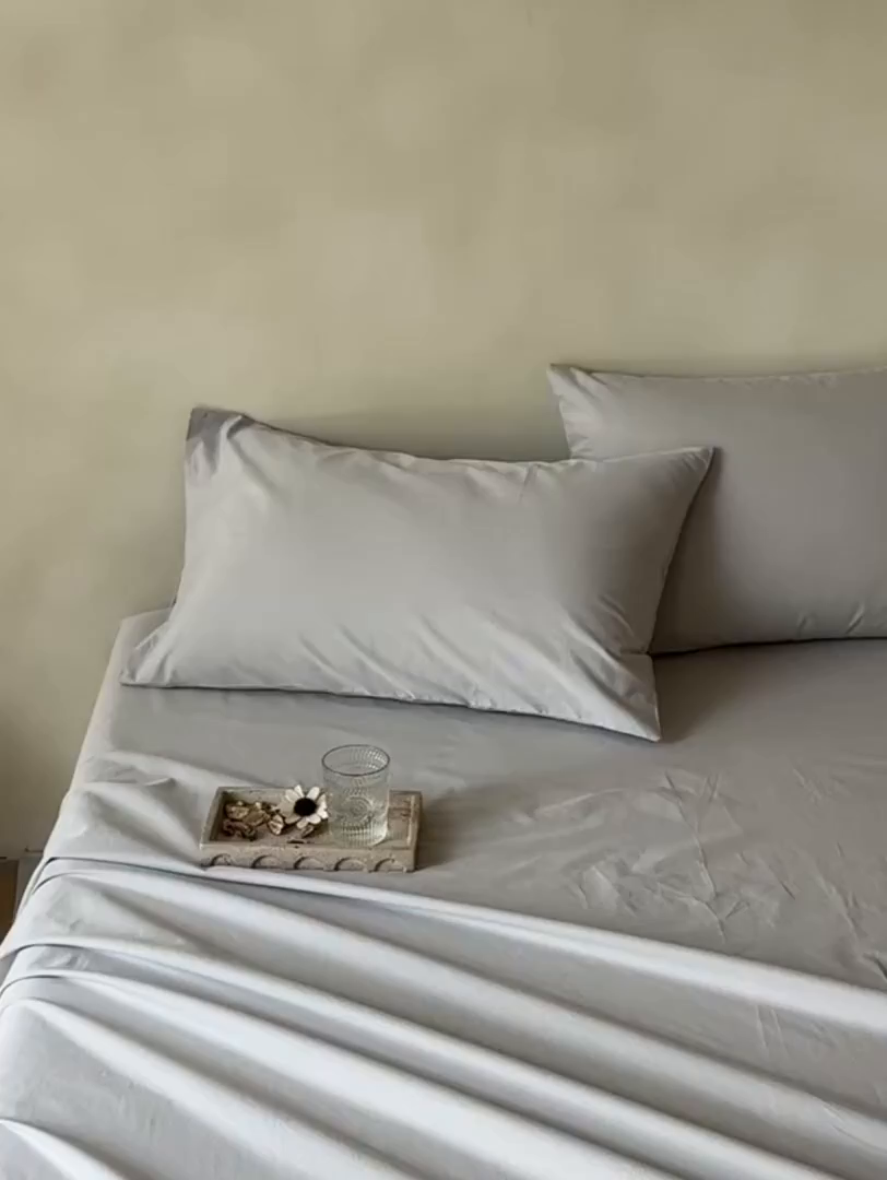 91家纺网 家纺一手货源 找家纺 轩和家居 2025新款全棉高支旧感砂洗长绒棉单床单 细雨灰