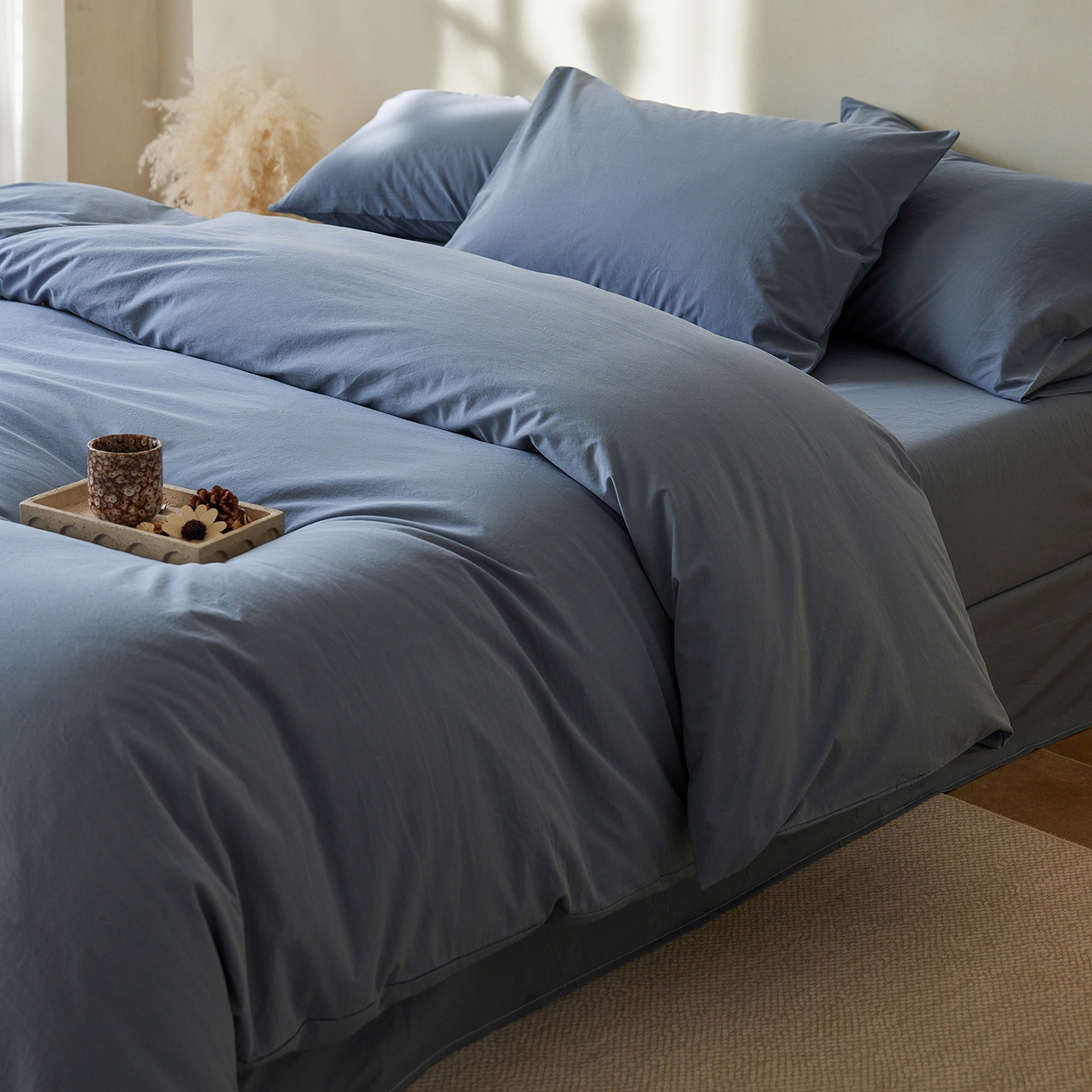 91家纺网 家纺一手货源 找家纺 （总）轩和家居 2025新款全棉高支旧感砂洗长绒棉单被套