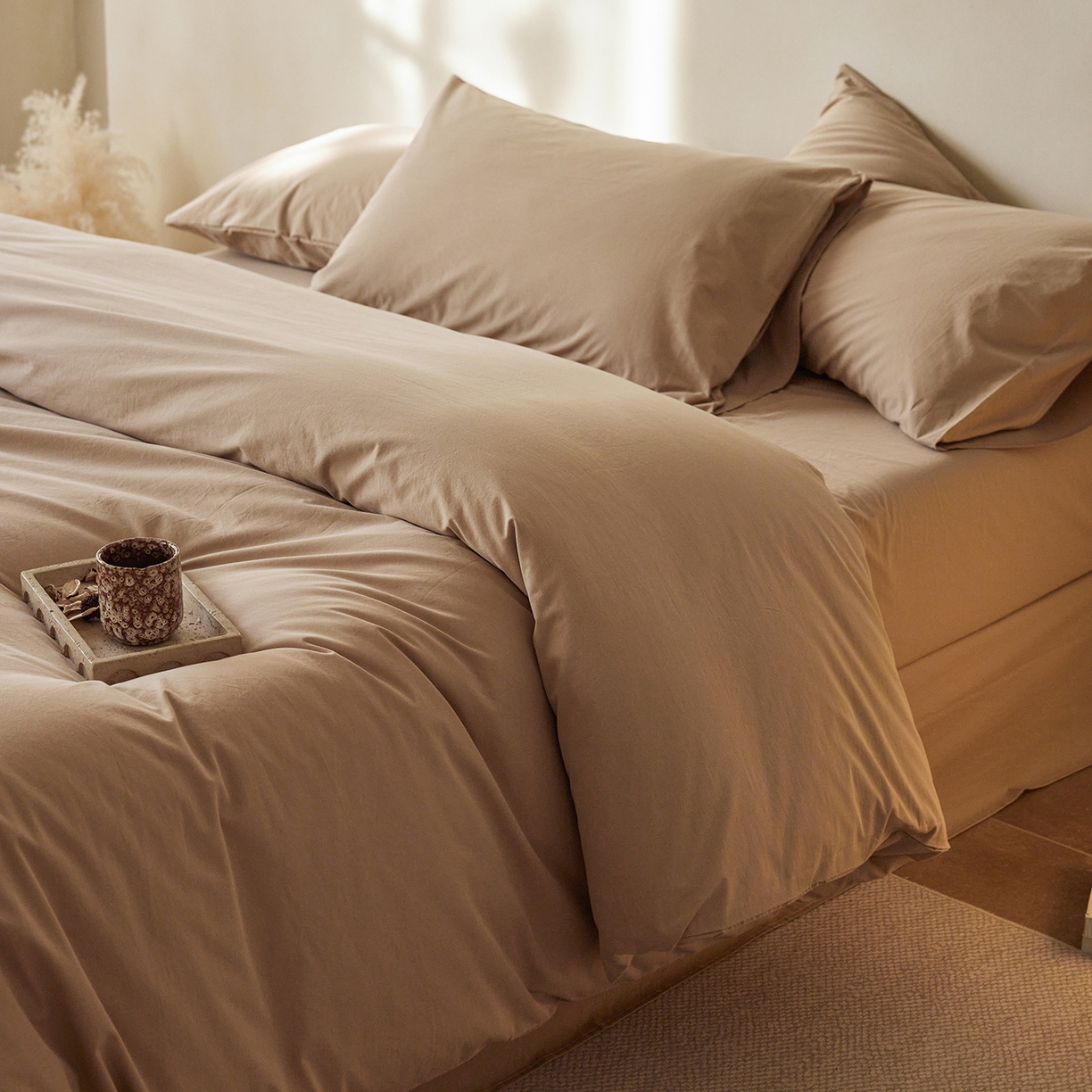 91家纺网 家纺一手货源 找家纺 （总）轩和家居 2025新款全棉高支旧感砂洗长绒棉单被套