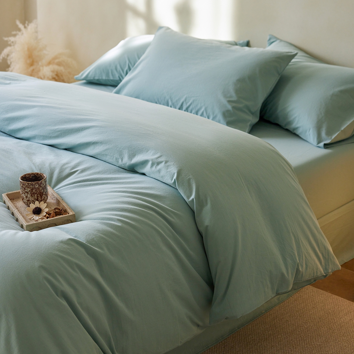 91家纺网 家纺一手货源 找家纺 （总）轩和家居 2025新款全棉高支旧感砂洗长绒棉单被套