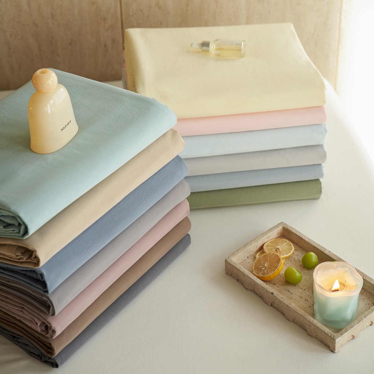 91家纺网 家纺一手货源 找家纺 轩和家居 2025新款全棉高支旧感砂洗长绒棉单被套 组合