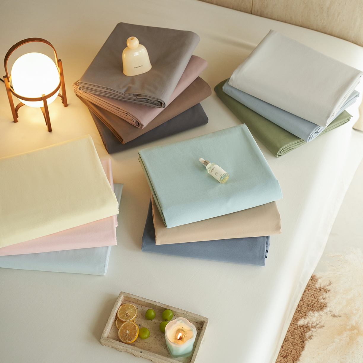 91家纺网 家纺一手货源 找家纺 轩和家居 2025新款全棉高支旧感砂洗长绒棉单被套 组合