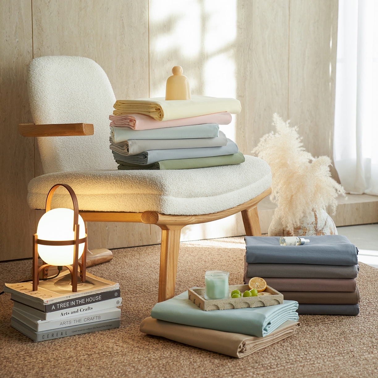 91家纺网 家纺一手货源 找家纺 轩和家居 2025新款全棉高支旧感砂洗长绒棉单被套 组合