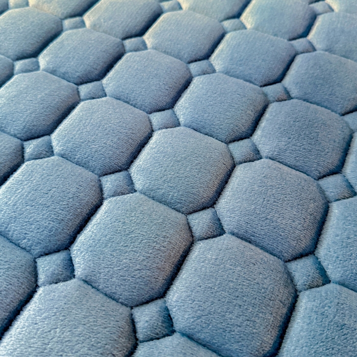 91家纺网 家纺一手货源 找家纺 予梦家纺 2025新款牛奶绒加厚刺绣床护垫床垫保护套 辛德拉-小白熊蓝