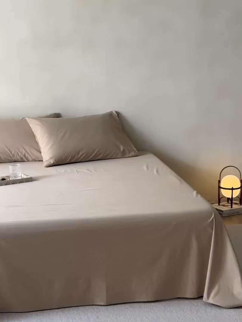 91家纺网 家纺一手货源 找家纺 轩和家居 2025新款全棉高支旧感砂洗长绒棉单枕套 秋麦色