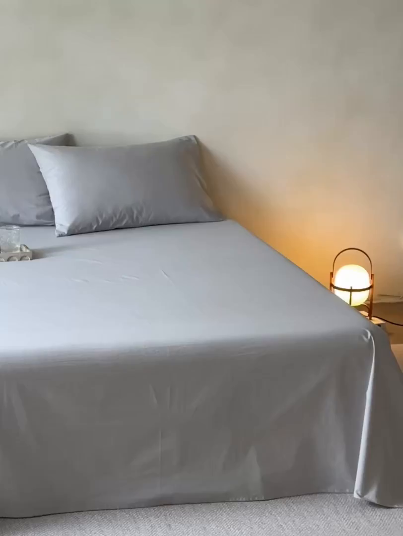 91家纺网 家纺一手货源 找家纺 轩和家居 2025新款全棉高支旧感砂洗长绒棉单枕套 细雨灰