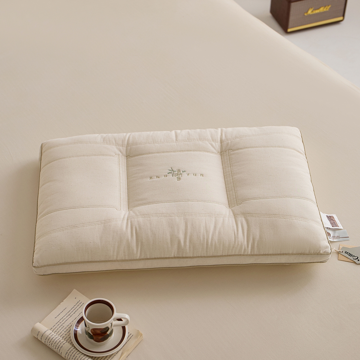 91家纺网 家纺一手货源 找家纺 （总）北鸣有鱼枕芯馆 2025新款麻棉分区护颈枕-清风竹影