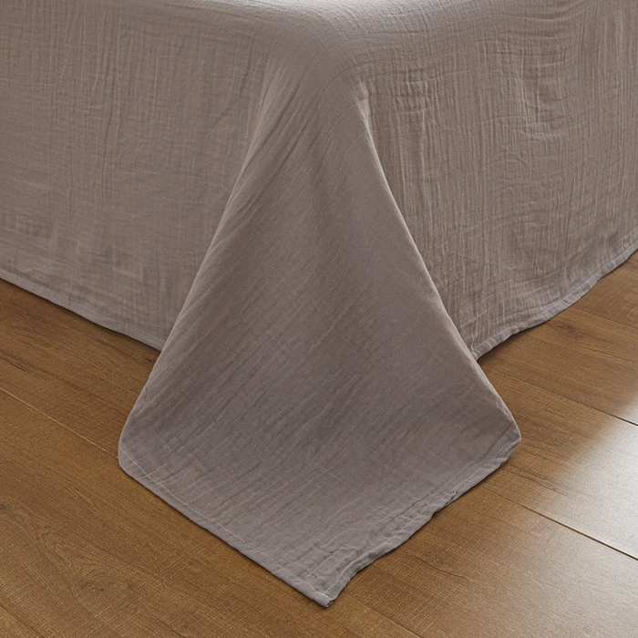 91家纺网 家纺一手货源 找家纺 （总）咏绒家纺工厂店 2025新款全棉双层皱皱纱现代中古风数码四件套