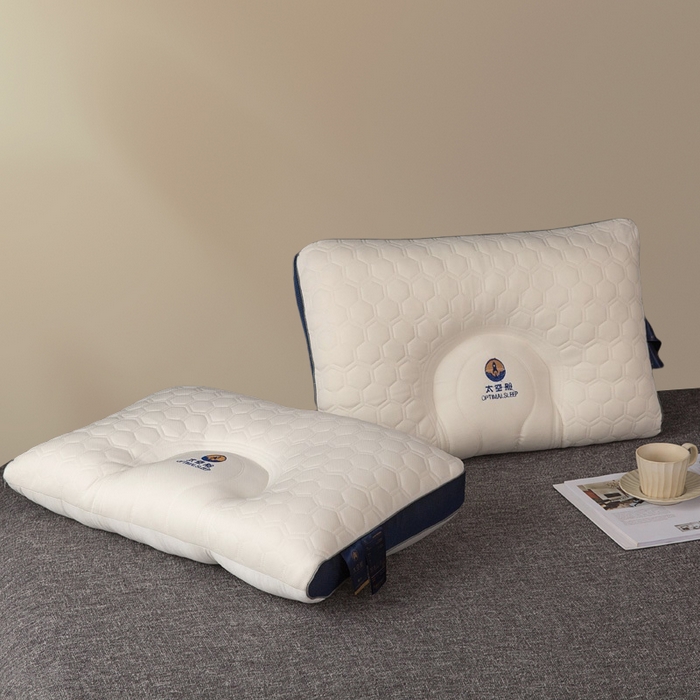 91家纺网 家纺一手货源 找家纺 胜诗梵  2025新款太空舱云端乳胶枕 蓝色