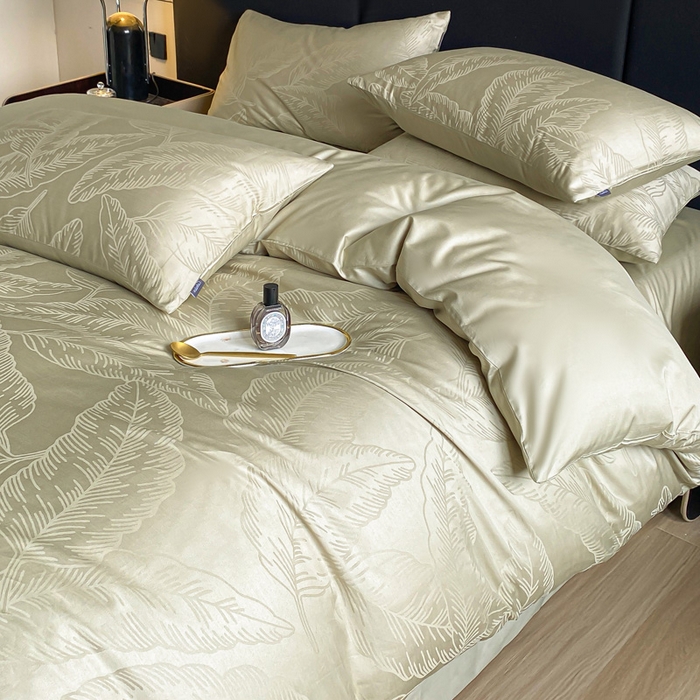 91家纺网 家纺一手货源 找家纺 （总）咏绒家纺工厂店 2025新款长绒棉纯色款提花四件套