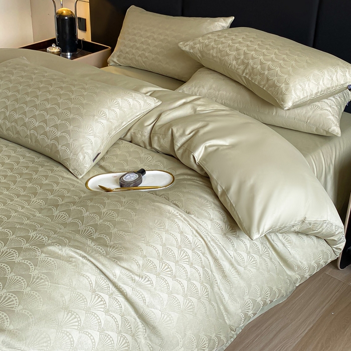 91家纺网 家纺一手货源 找家纺 （总）咏绒家纺工厂店 2025新款长绒棉纯色款提花四件套