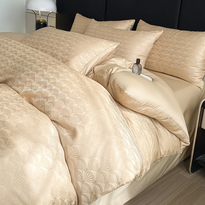 91家纺网 家纺一手货源 找家纺 （总）咏绒家纺工厂店 2025新款长绒棉纯色款提花四件套