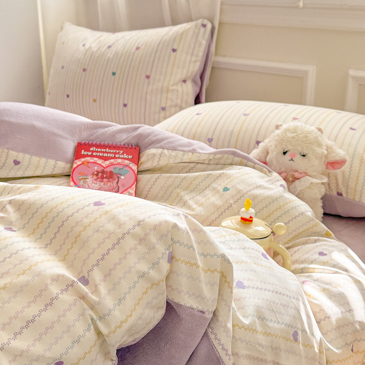 91家纺网 家纺一手货源 找家纺 （总）呗旺鹿 2025新款卡通棉+绒牛奶绒棉绒四件套