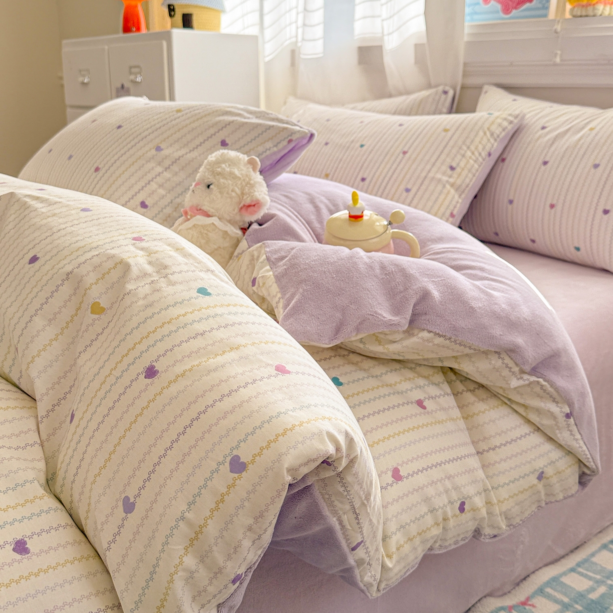 91家纺网 家纺一手货源 找家纺 （总）呗旺鹿 2025新款全棉纯棉有氧双层纱圣诞气氛款四件套