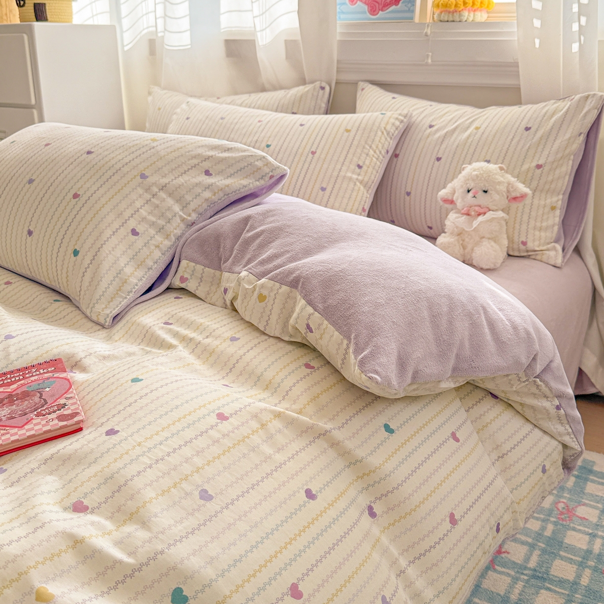 91家纺网 家纺一手货源 找家纺 （总）呗旺鹿 2025新款卡通棉+绒牛奶绒棉绒四件套