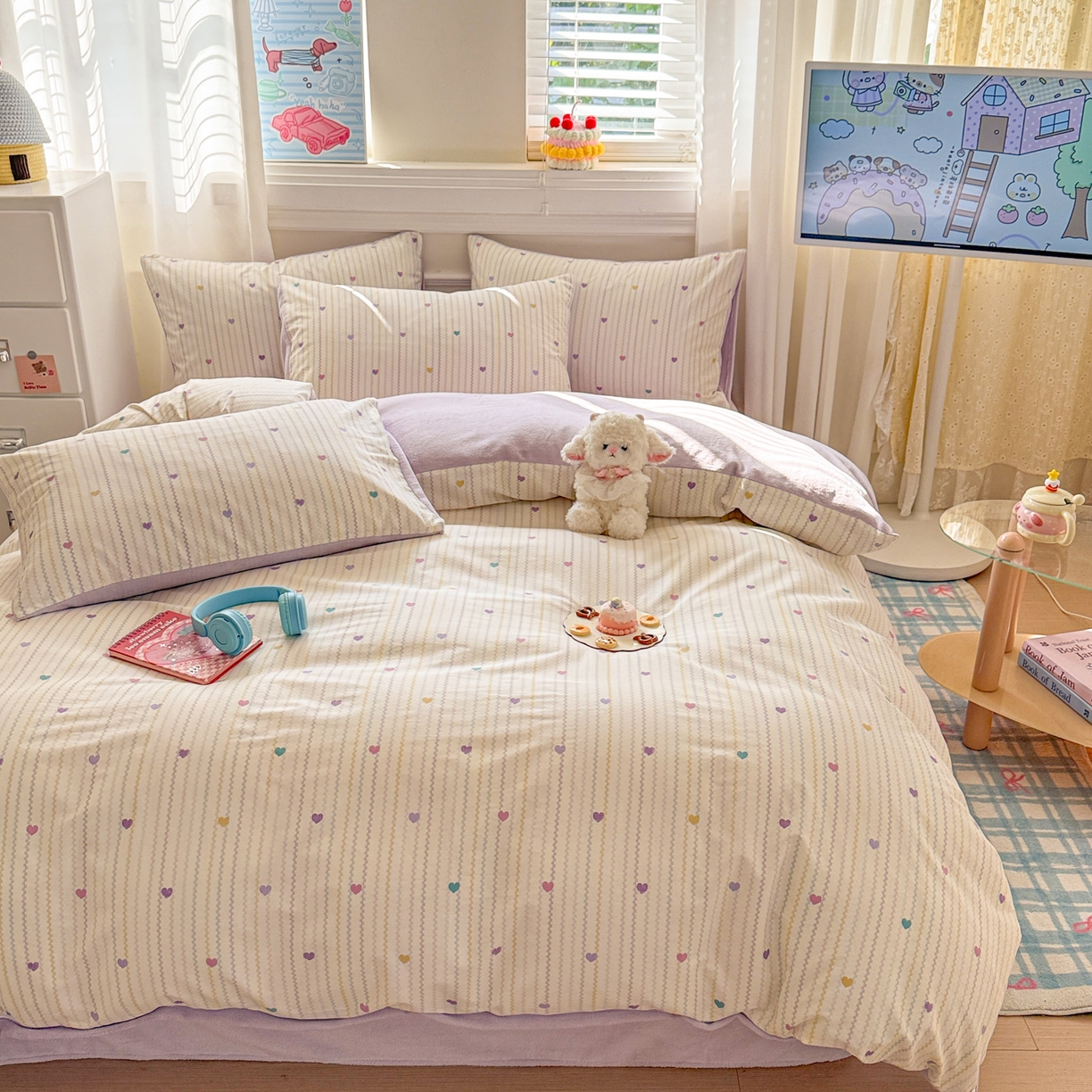 91家纺网 家纺一手货源 找家纺 （总）呗旺鹿 2025新款卡通棉+绒牛奶绒棉绒四件套