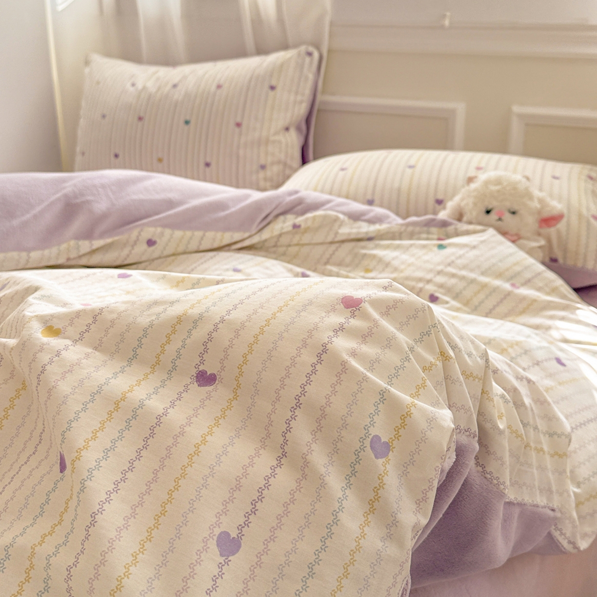 91家纺网 家纺一手货源 找家纺 （总）呗旺鹿 2025新款卡通棉+绒牛奶绒棉绒四件套