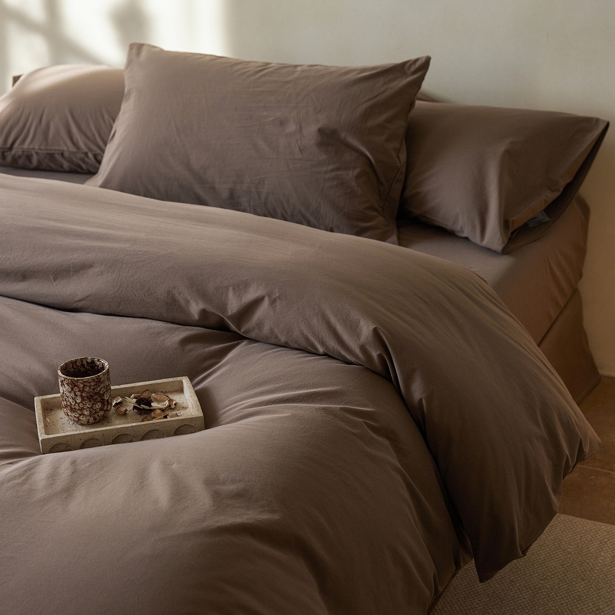 91家纺网 家纺一手货源 找家纺 （总）轩和家居 2025新款全棉高支旧感砂洗长绒棉四件套