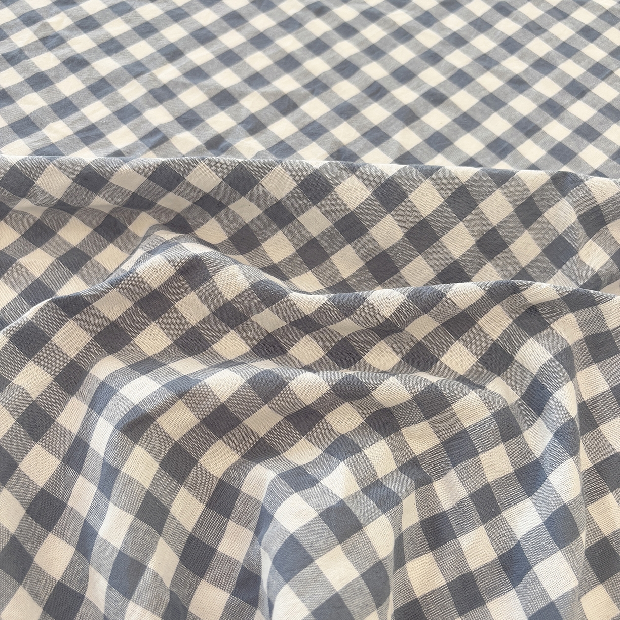 91家纺网 家纺一手货源 找家纺 居眠 2025新款单层色织水洗格子全棉纯棉单床笠床笠单件单品床笠 水兰小格