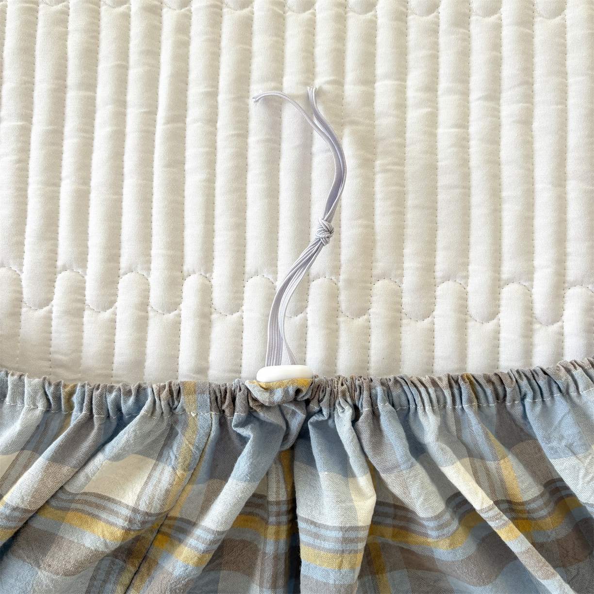 91家纺网 家纺一手货源 找家纺 居眠 2025新款格子全棉纯棉水洗棉棉花单床笠床笠单件单品床笠 夹棉款-简兮兰