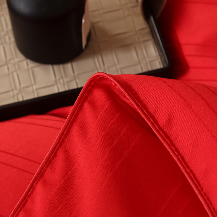 91家纺网 家纺一手货源 找家纺 畅畅家纺 2025新款长绒棉全棉纯棉条纹手工订花封口丝棉被冬被被子被芯 富贵大红