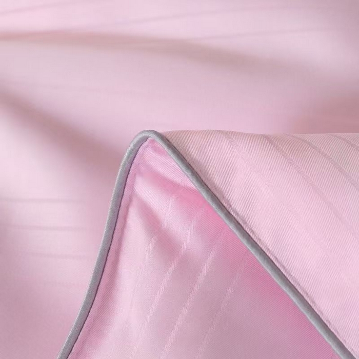 91家纺网 家纺一手货源 找家纺 畅畅家纺 2025新款长绒棉全棉纯棉条纹手工订花封口丝棉被冬被被子被芯 富贵粉色