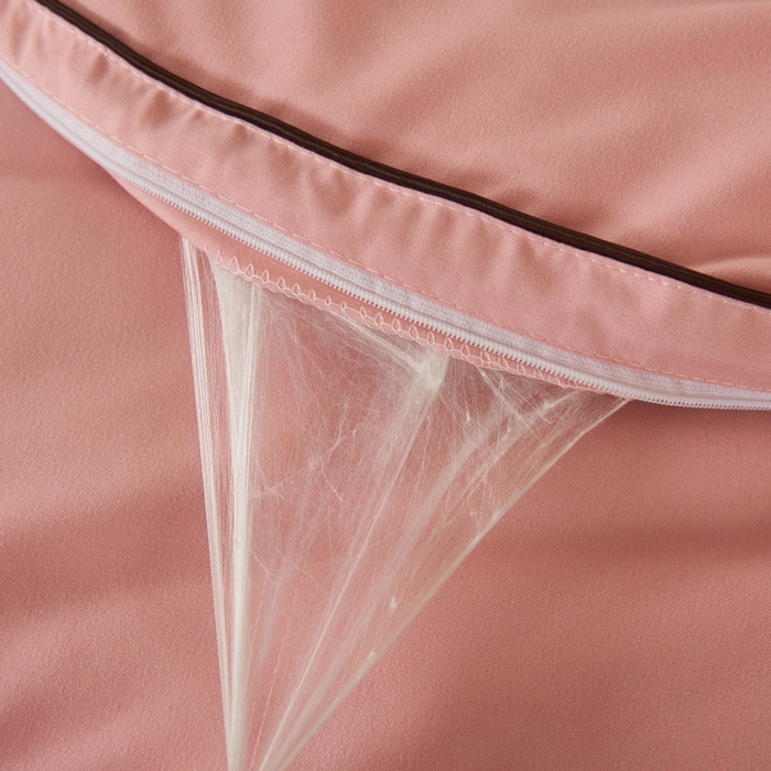 91家纺网 家纺一手货源 找家纺 畅畅家纺 2025新款洛卡棉手工订花羽丝棉封口冬被被子被芯 粉色