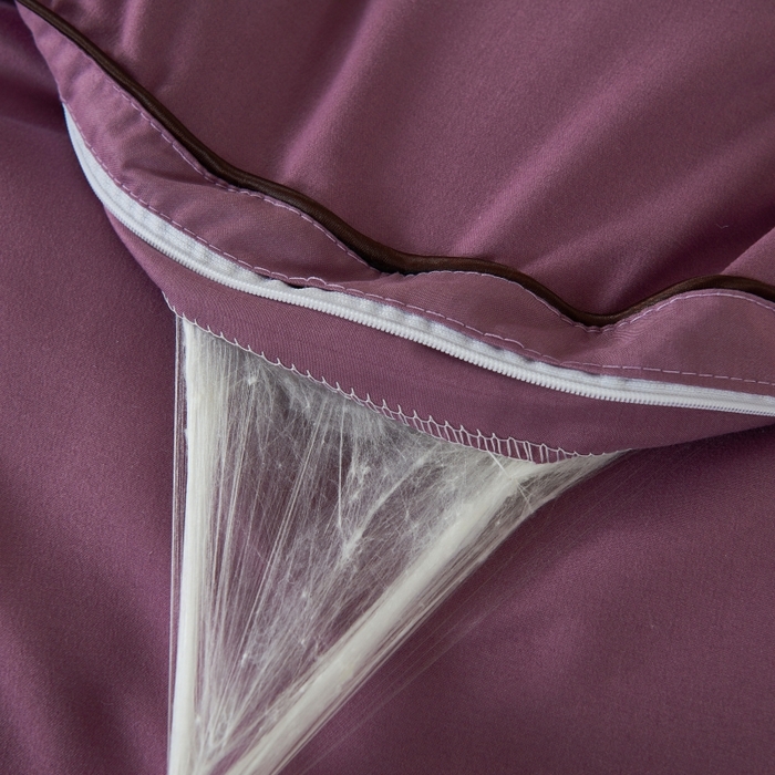 91家纺网 家纺一手货源 找家纺 畅畅家纺 2025新款洛卡棉手工订花羽丝棉封口冬被被子被芯 紫色