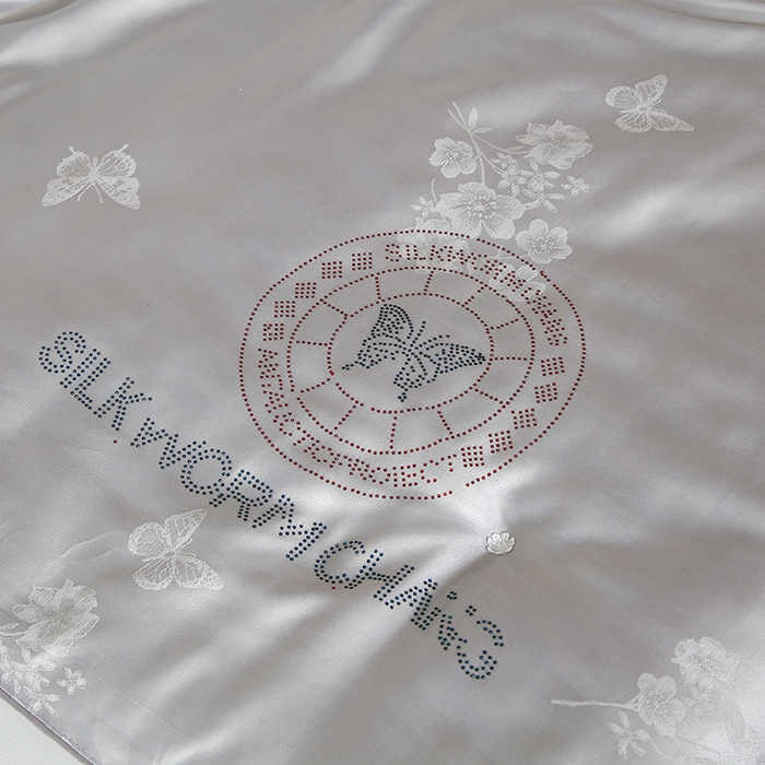 91家纺网 家纺一手货源 找家纺 畅畅家纺 2025新款微商热款蝴蝶丝棉被加厚全棉纯棉莫代尔提花手工订花被子被芯 经典灰