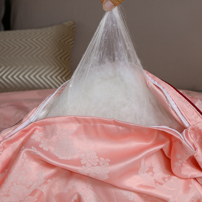 91家纺网 家纺一手货源 找家纺 畅畅家纺 2025新款微商热款蝴蝶丝棉被加厚全棉纯棉莫代尔提花手工订花被子被芯 粉玉