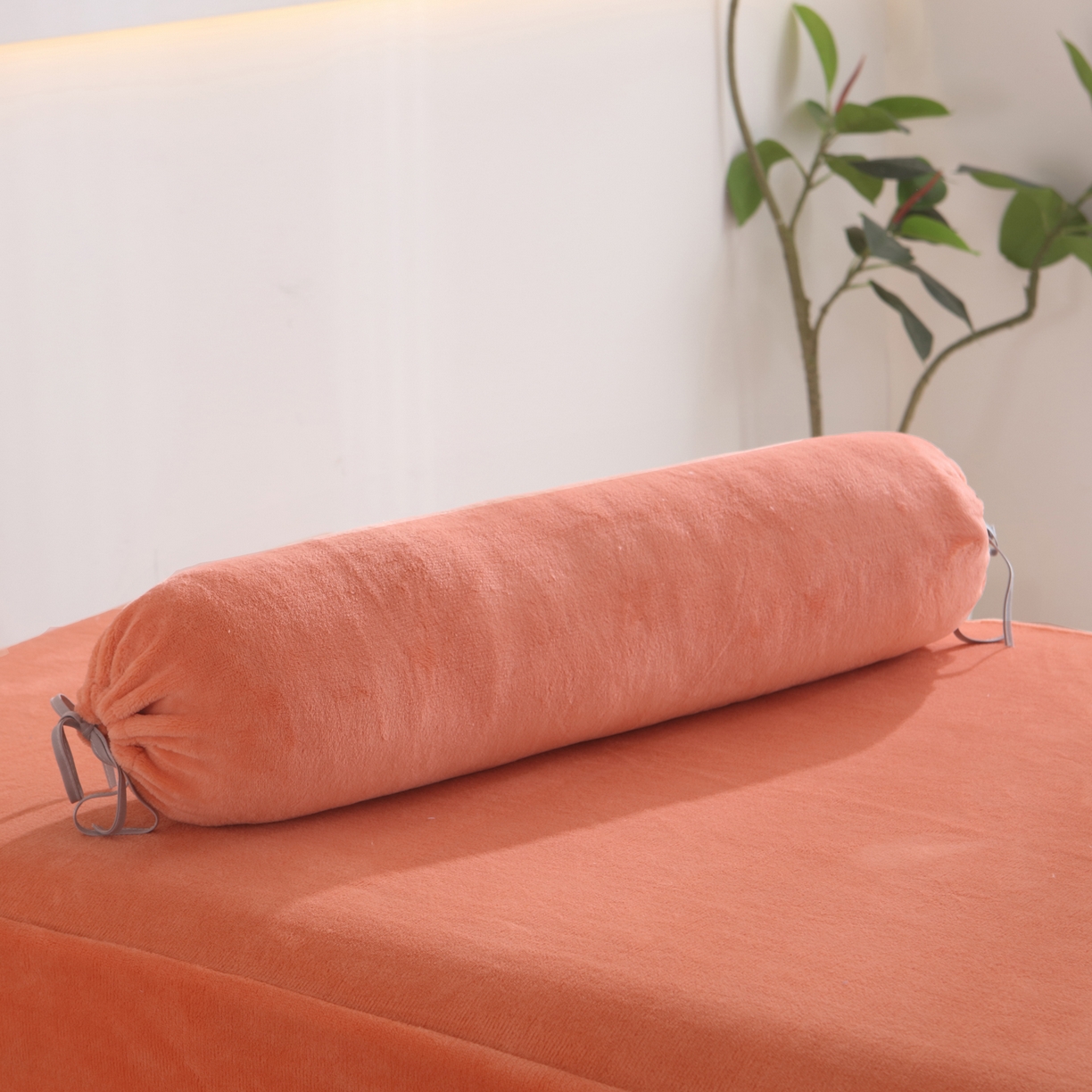 91家纺网 家纺一手货源 找家纺 千姿坊美容床罩 2025新款秋冬加厚保暖牛奶绒美容床罩四件套美容院养生馆专用 淘气熊猫-橘色