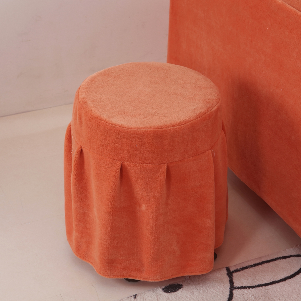 91家纺网 家纺一手货源 找家纺 千姿坊美容床罩 2025新款秋冬加厚保暖牛奶绒美容床罩四件套美容院养生馆专用 淘气熊猫-橘色