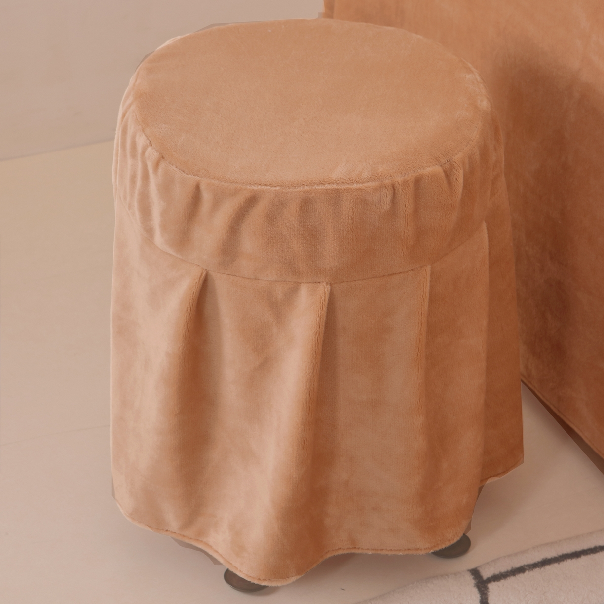 91家纺网 家纺一手货源 找家纺 千姿坊美容床罩 2025新款秋冬加厚保暖牛奶绒美容床罩四件套美容院养生馆专用 淘气熊猫-卡其