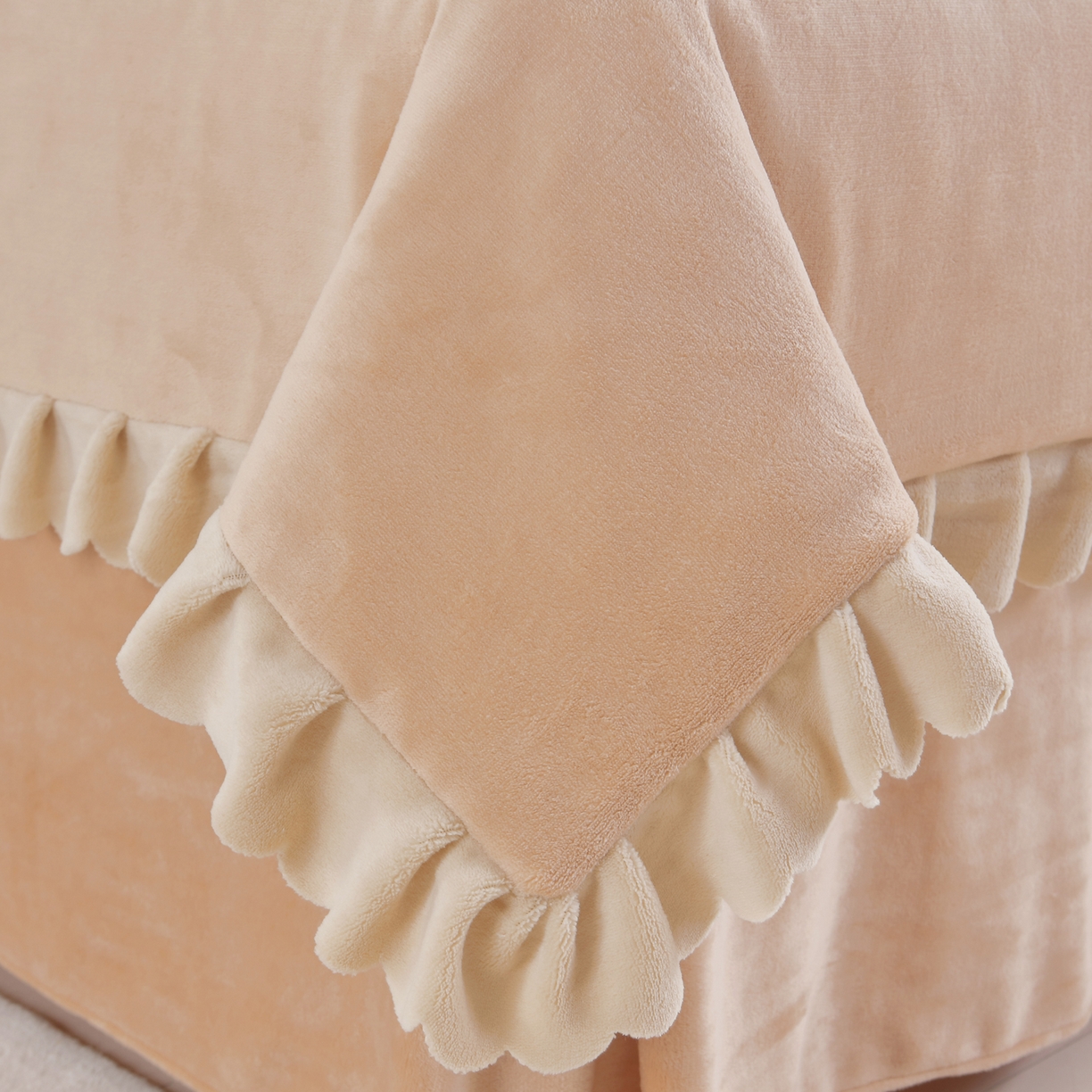 91家纺网 家纺一手货源 找家纺 千姿坊美容床罩 2025新款秋冬加厚保暖牛奶绒美容床罩四件套美容院养生馆专用 淘气熊猫-卡其