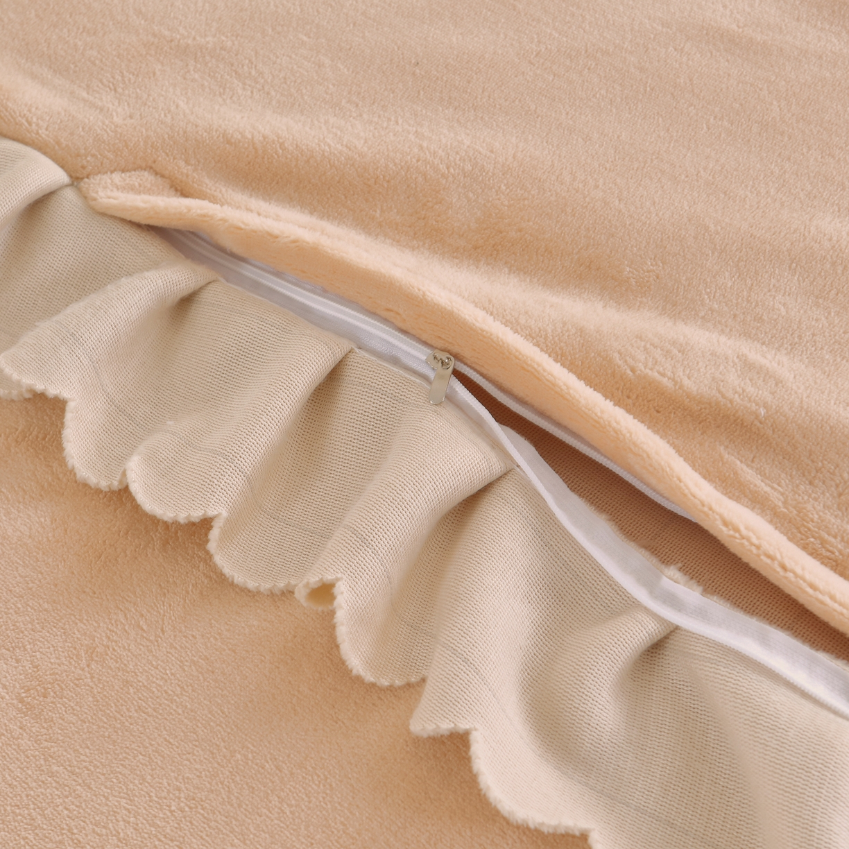 91家纺网 家纺一手货源 找家纺 千姿坊美容床罩 2025新款秋冬加厚保暖牛奶绒美容床罩四件套美容院养生馆专用 淘气熊猫-卡其